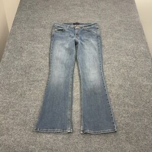 Levis 518 Superlow Jeans Womens 11 Blue Cotton Blend Flare Low Rise Y2K Style